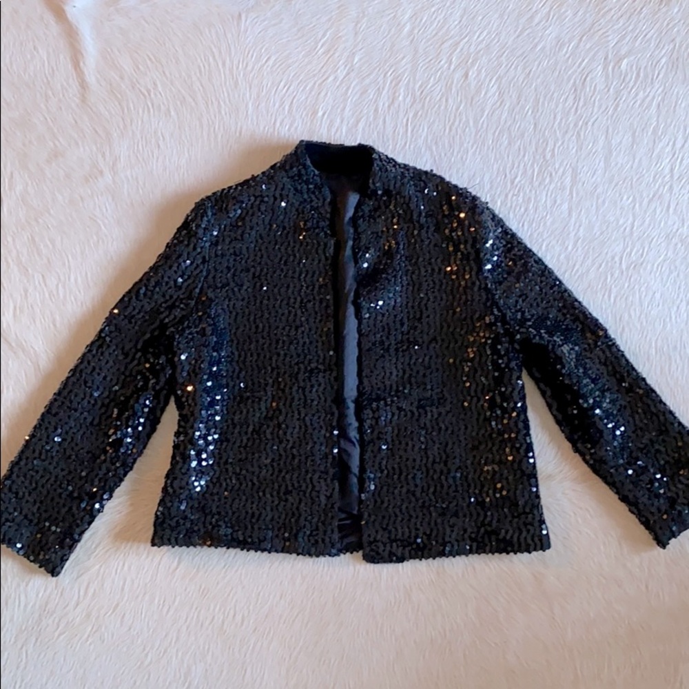 Vintage Black Sequins Jacket